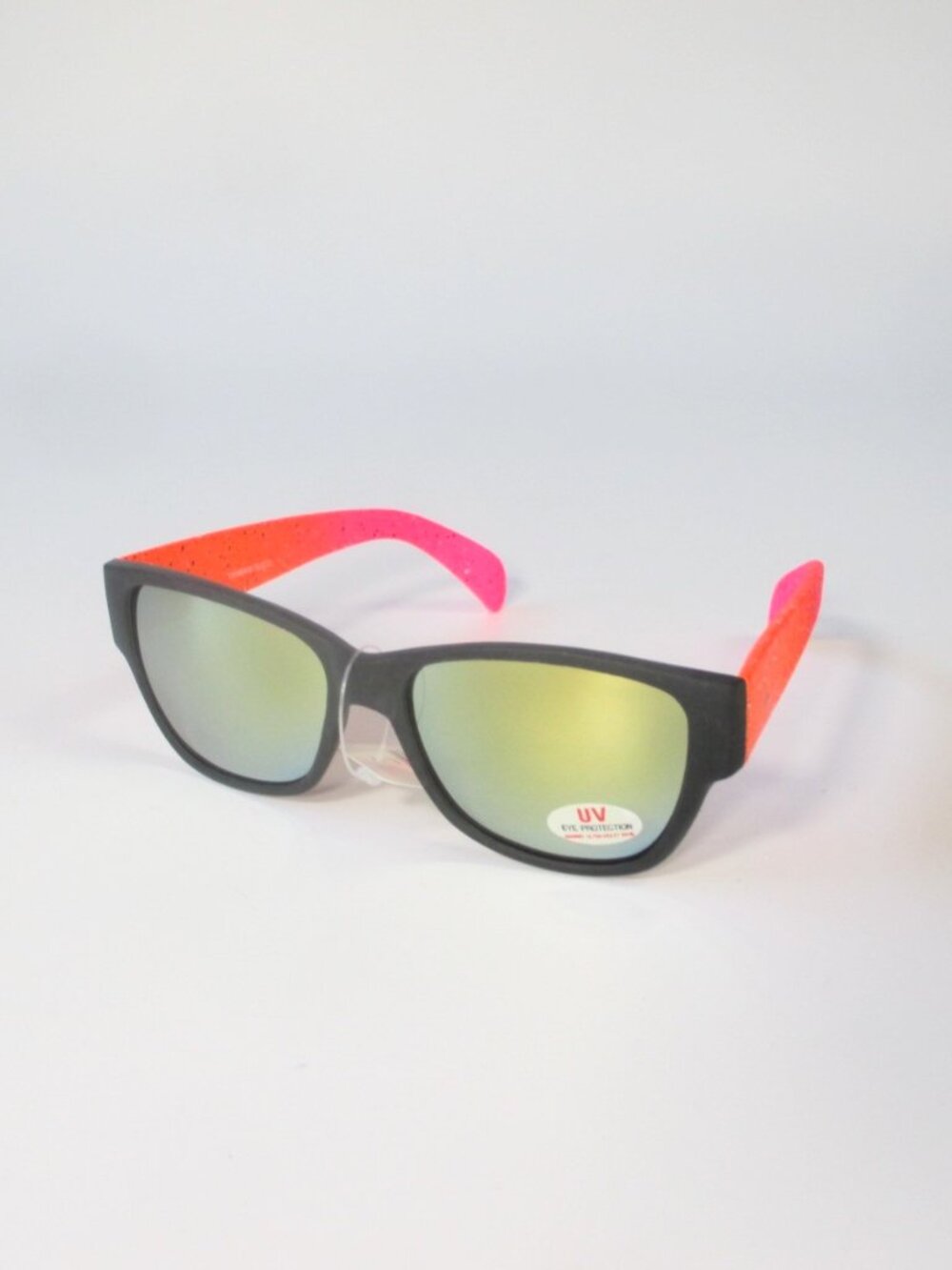 Vintage 80s 90s Neon Splatter Wayfarer Sunglasses NOS Pink / Orange